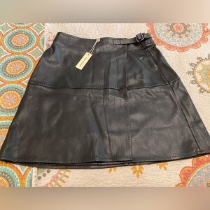 NWT Max Studio CS Faux Leather Faux Wrap Mini Skirt